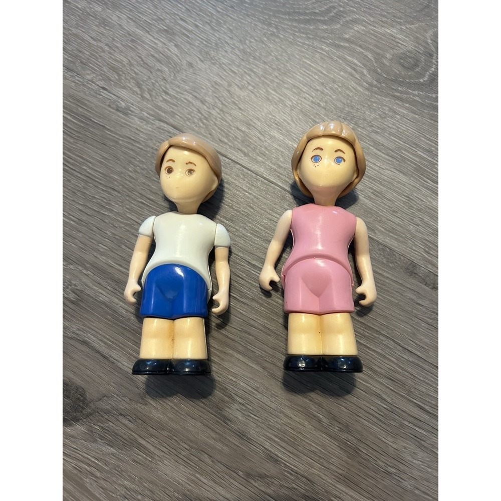 Little Tikes Vintage Dollhouse Family Mom Boy Girl Figure People Dolls Lot Of 2